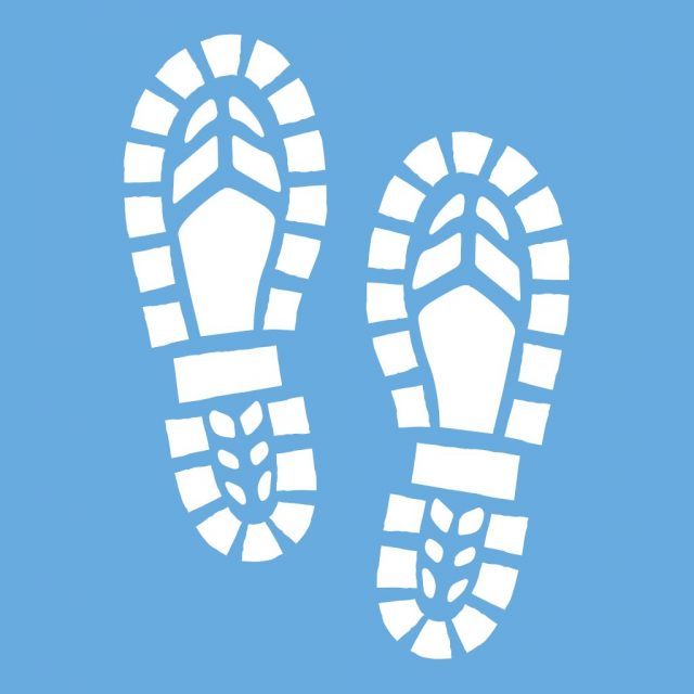 plymouth trails app icon -two boot prints