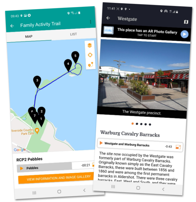 screenshot of trail map on dizzy o dare app