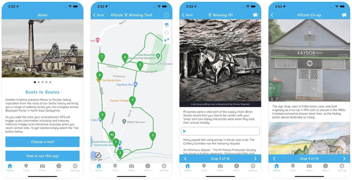 roots to routes app screenshots