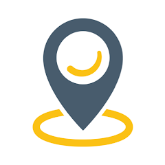 destination south ayrshire app icon with pin and yellow 'halo' below